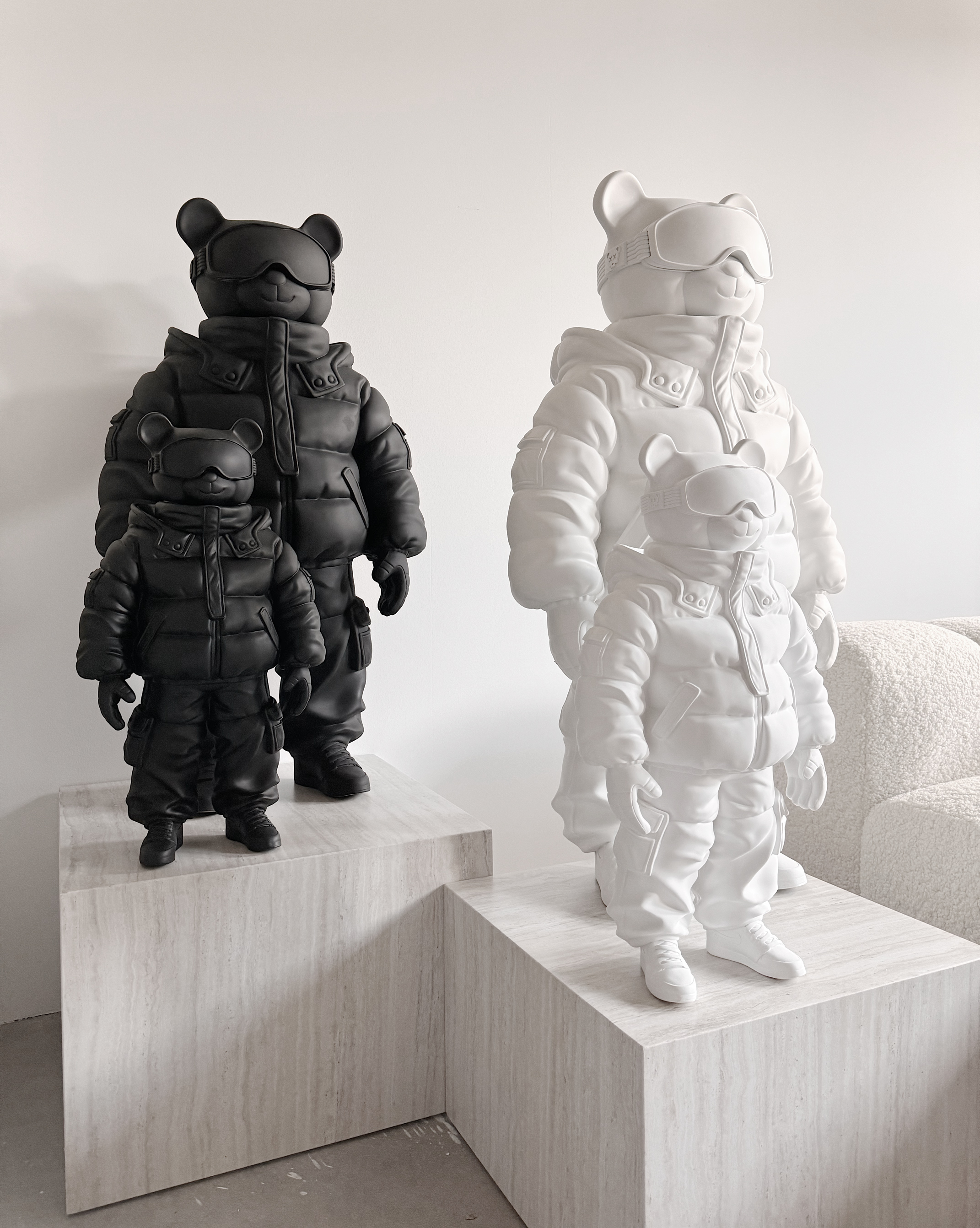 Black Astrobear Sculpture, 100cm