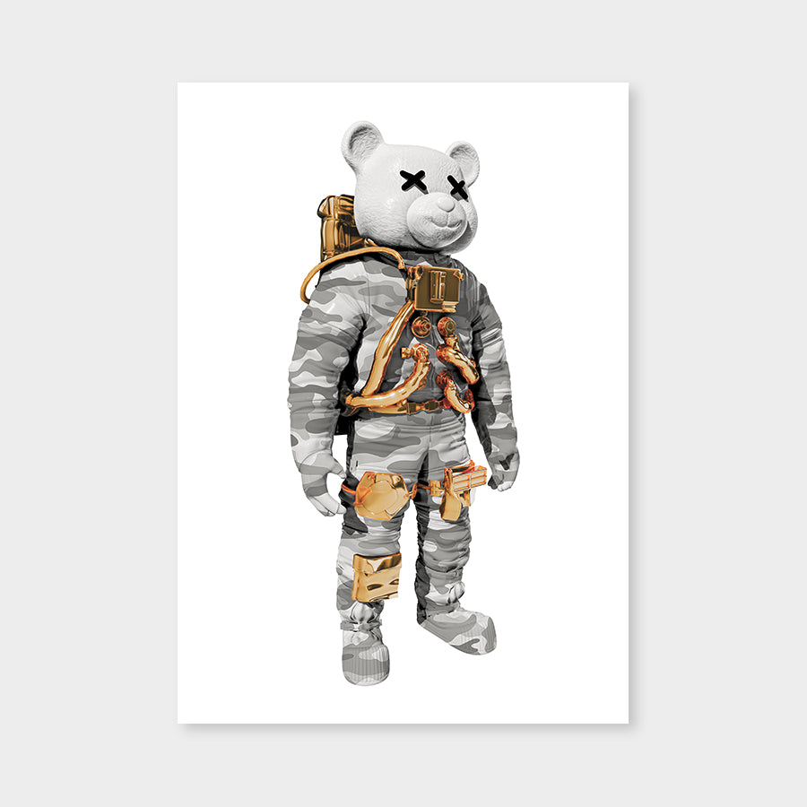 Astrobear Greygold Army White