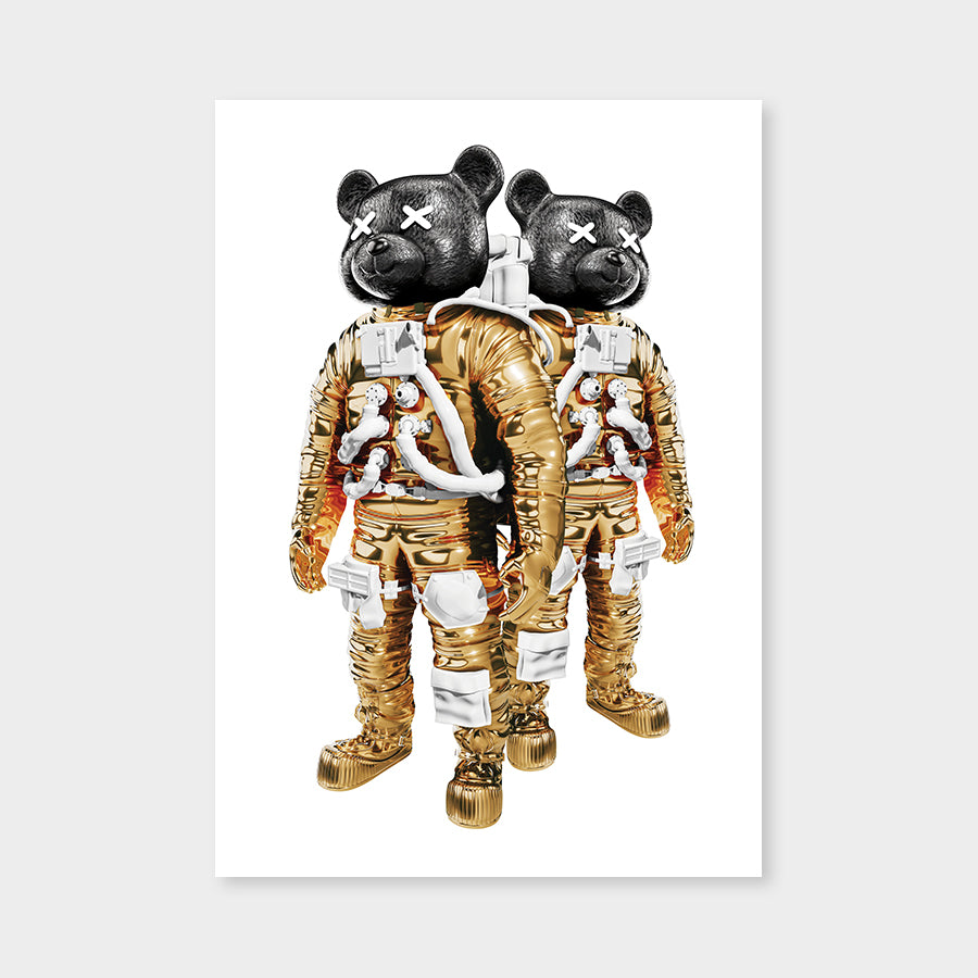 Astrobears Goldwhiteblack White Mirrored